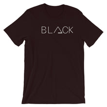 BLACK {in white} Unisex T-shirt: Black