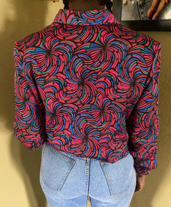 Vintage Multi Color Swirl Blouse